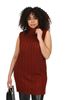 Picture of RUST SLEEVELESS ROLL NECK RIBBED JUMPER DRESS